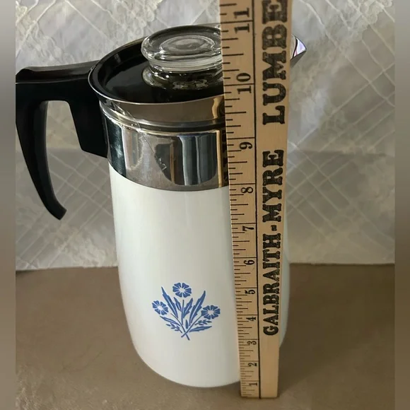 Vintage Corning Ware Blue Cornflower Percolator Coffee Collectible - Picture 14 of 15